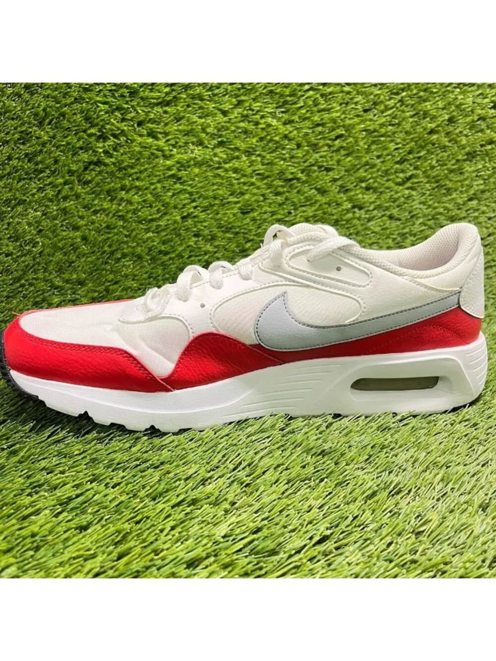 Nike Air Max SC Mens Size 12 White Red Athletic Running Walking Shoes Sneakers
